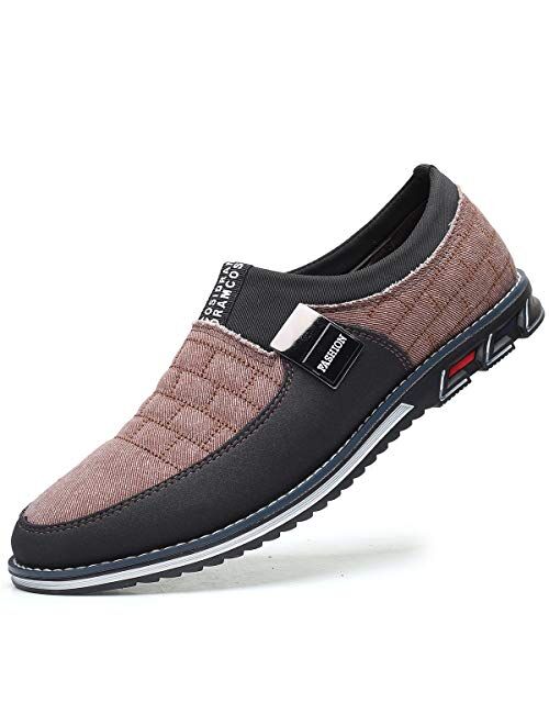 COSIDRAM Men Casual Shoes Luxury Comfortable Loafers Driving Flats Sneakers Shoes for Male Fashion Black Brown Leather Lace-up Business Work Office Dress