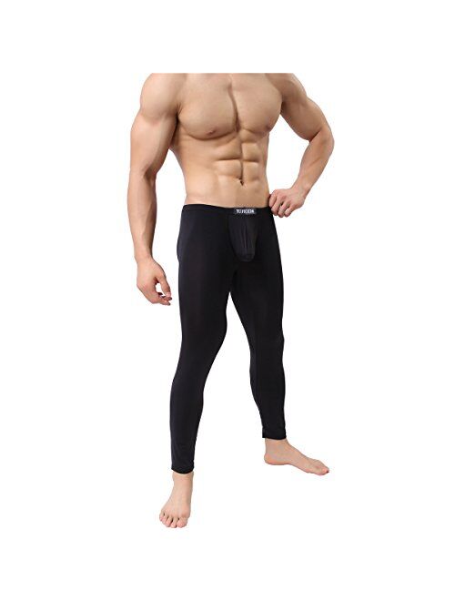 YUFEIDA Men's Sexy Underwear Bottoms Low Rise Leggings Pants Mesh Long Trousers