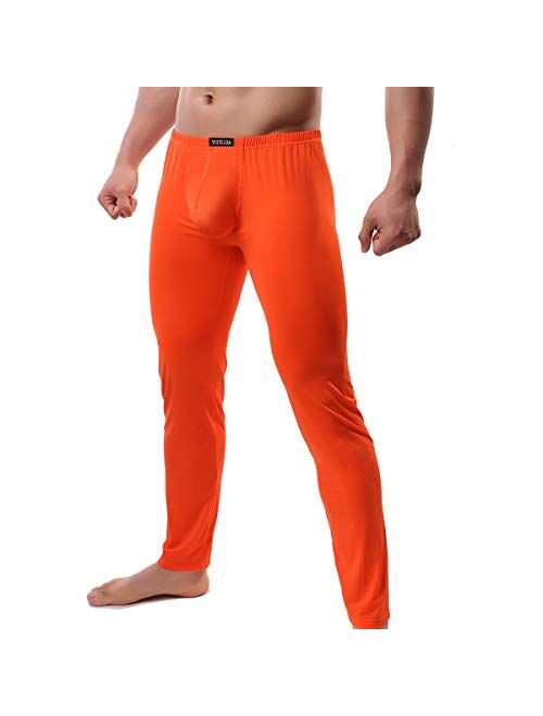 YUFEIDA Men's Sexy Underwear Bottoms Low Rise Leggings Pants Mesh Long Trousers