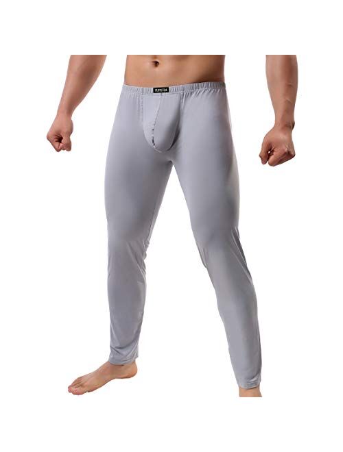 YUFEIDA Men's Sexy Underwear Bottoms Low Rise Leggings Pants Mesh Long Trousers