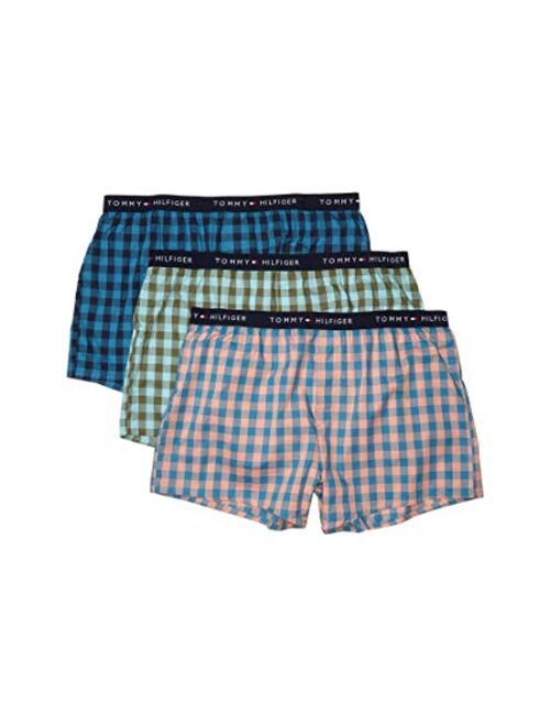 Tommy Hilfiger Men's Cotton Classics 3 Pack Slim Fit Woven Boxer