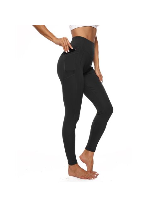 FITTOO  Yoga Pants with Pockets for Women High Waist Tummy Control Leggings 4 Way Stretch Workout Pants