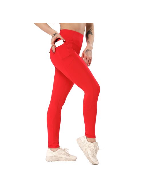 FITTOO  Yoga Pants with Pockets for Women High Waist Tummy Control Leggings 4 Way Stretch Workout Pants