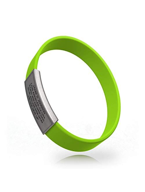 Road ID - Official ID Bracelet - The Wrist ID Stretch - 13mm Wide - Silicone Wristband - for Athletes - 5 Colors