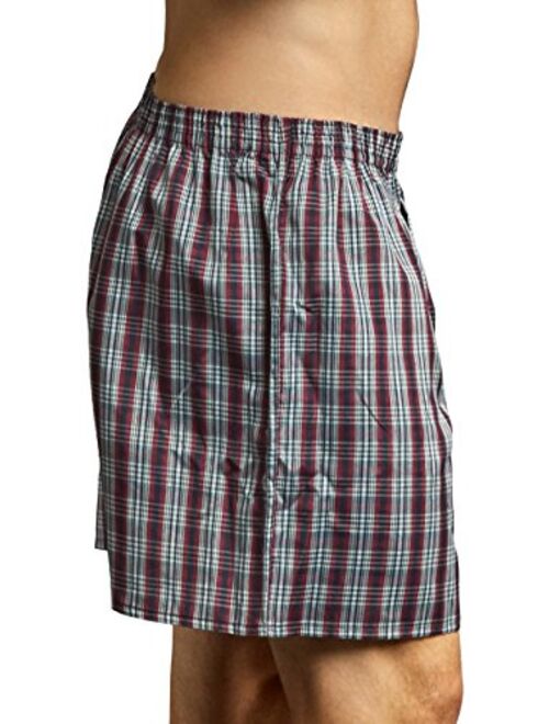 ToBeInStyle Men's Pack of 6 Button Fly Loose Fit Tartan Plaid Boxers