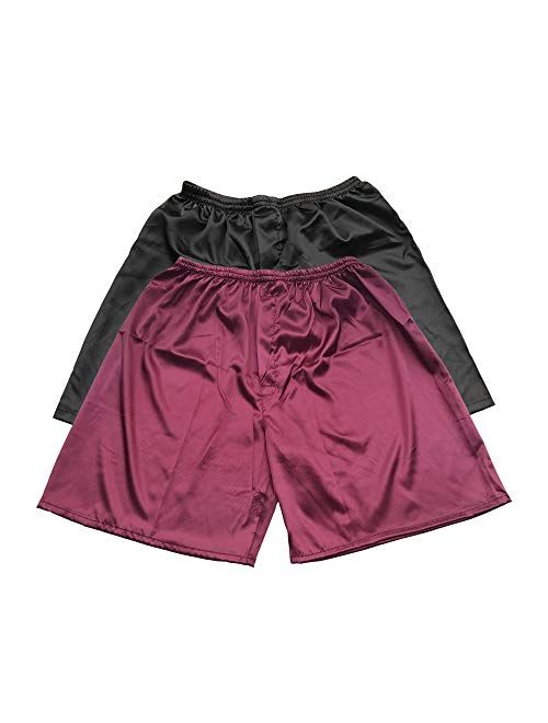 Sanraflic Men's Satin Boxer Shorts, Underwear in Combo Pack