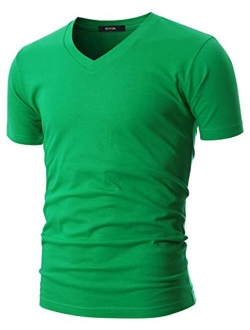 GIVON Mens Slim Fit ComfortSoft Cotton Short Sleeve Lightweight V Neck T-Shirt