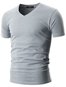 GIVON Mens Slim Fit ComfortSoft Cotton Short Sleeve Lightweight V Neck T-Shirt