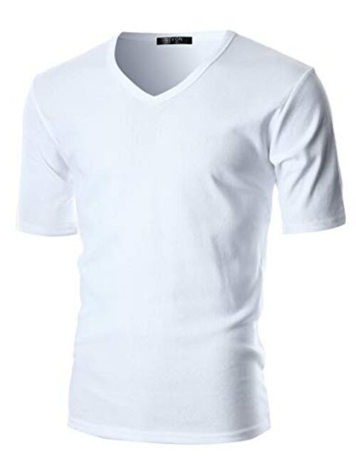 GIVON Mens Slim Fit ComfortSoft Cotton Short Sleeve Lightweight V Neck T-Shirt