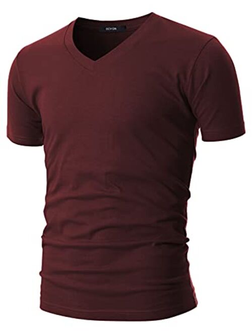 GIVON Mens Slim Fit ComfortSoft Cotton Short Sleeve Lightweight V Neck T-Shirt