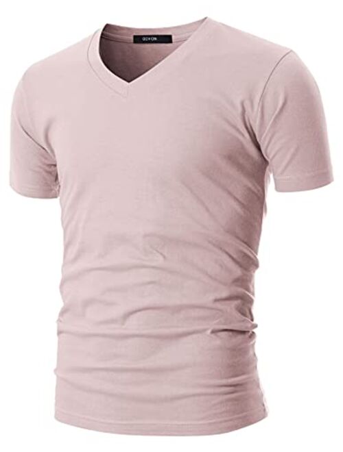 GIVON Mens Slim Fit ComfortSoft Cotton Short Sleeve Lightweight V Neck T-Shirt