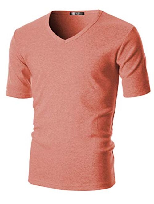 GIVON Mens Slim Fit ComfortSoft Cotton Short Sleeve Lightweight V Neck T-Shirt