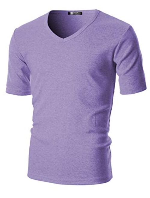 GIVON Mens Slim Fit ComfortSoft Cotton Short Sleeve Lightweight V Neck T-Shirt