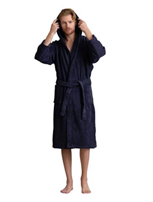 Men's Hooded Bathrobe of Premium Turkish Cotton. Comfortable, Absorbent Terry