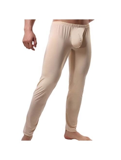 QiaTi Men's Tight Long Underwear Sexy Long Pants Sexy Tight Underwear Soft Compression Underwear for Men Long Leggings Pants