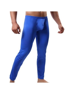 QiaTi Men's Tight Long Underwear Sexy Long Pants Sexy Tight Underwear Soft Compression Underwear for Men Long Leggings Pants