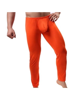 QiaTi Men's Tight Long Underwear Sexy Long Pants Sexy Tight Underwear Soft Compression Underwear for Men Long Leggings Pants