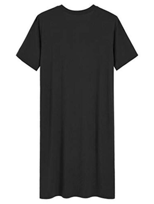 Latuza Men's Bamboo Viscose Nightshirt Short Sleeves Sleep Shirt