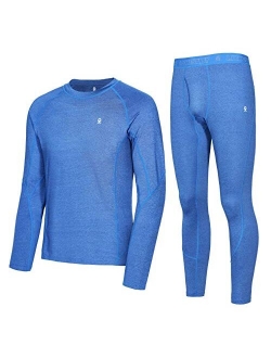 Little Donkey Andy Men's Thin Thermal Underwear Set Performance Base Layer Wicking Active Long Johns Top & Bottom with Fly