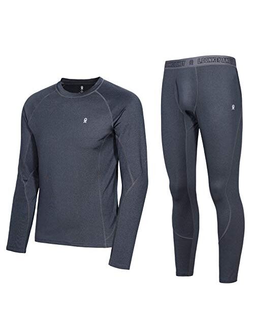 Little Donkey Andy Men's Thin Thermal Underwear Set Performance Base Layer Wicking Active Long Johns Top & Bottom with Fly