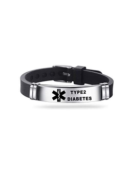 Beydodo Medical Id Bracelet Diabetes Medical Alert Bracelet Nylon Diabetic Medical Signs for Camping