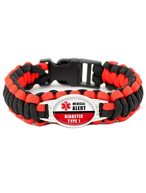 Beydodo Medical Id Bracelet Diabetes Medical Alert Bracelet Nylon Diabetic Medical Signs for Camping