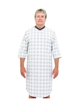 Mens Flannel Open Back Adaptive Hospital Patient Gowns