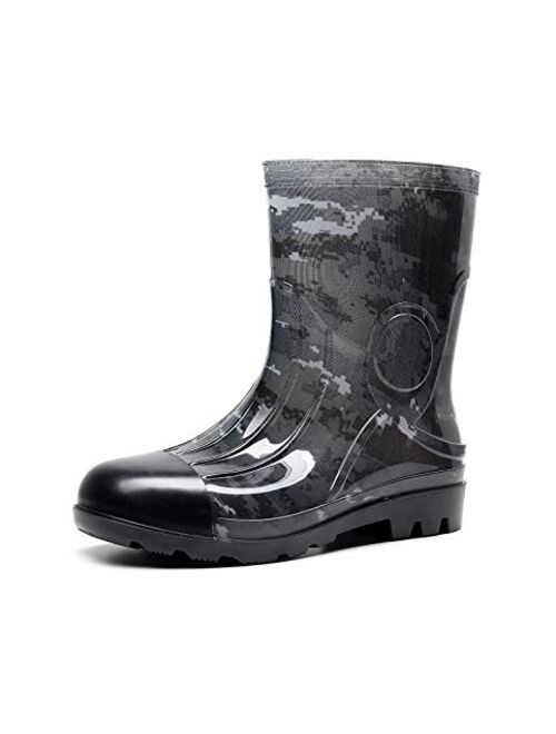 Kontai Man Knee High Rubber Rainboots Camo Waterproof Rubber Boots for Garden Man Rain Footwear Size