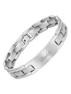 Willis Judd DAD Titanium Bracelet Engraved Love You Daddy Adjusting Tool & Gift Box Included