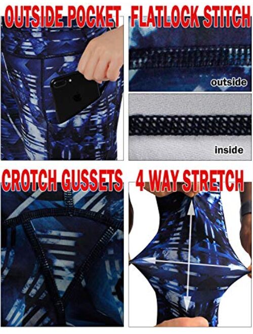 ODODOS High Waisted Pattern Leggings, Butt Lifting Leggings , Workout Yoga Pants with Pockets