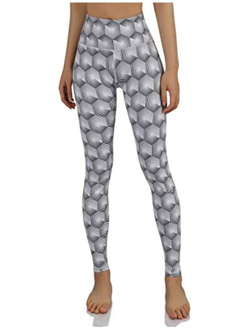 ODODOS High Waisted Pattern Leggings, Butt Lifting Leggings , Workout Yoga Pants with Pockets