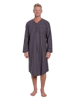 Noble Mount Mens Nightshirt - 100% Cotton Flannel Mens Nightshirts for Sleeping