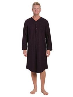 Noble Mount Mens Nightshirt - 100% Cotton Flannel Mens Nightshirts for Sleeping