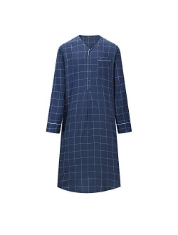 Noble Mount Mens Nightshirt - 100% Cotton Flannel Mens Nightshirts for Sleeping