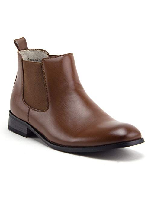 Men's 49113 Leather Lined Ankle High Classic Chelsea Dress Boots