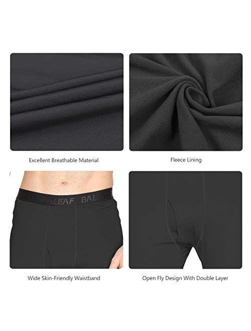 Buy BALEAF Men's Heavyweight Thermal Underwear Pants Fleece Lined Long ...