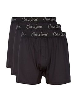 Chill Boys Men's Comfortable Performance Boxers- 3 Pack, Breathable Underwear, Soft Quick-Dry Boxer Shorts