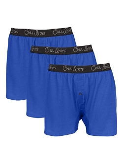 Chill Boys Men's Comfortable Performance Boxers- 3 Pack, Breathable Underwear, Soft Quick-Dry Boxer Shorts