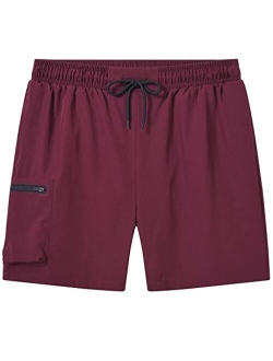 Tyhengta Men's Swim Trunks Quick Dry Beach Shorts with Zipper Pockets and Mesh Lining