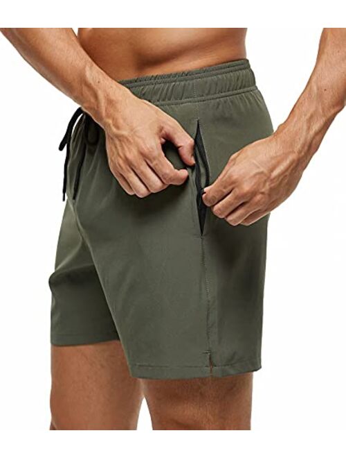 Tyhengta Men's Swim Trunks Quick Dry Beach Shorts with Zipper Pockets and Mesh Lining