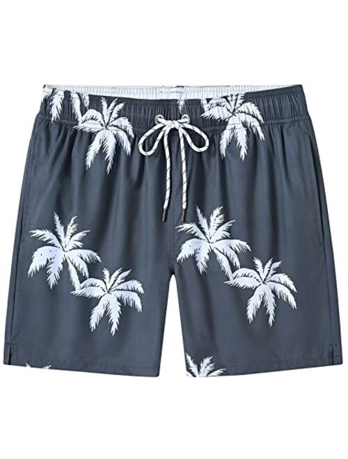 Tyhengta Men's Swim Trunks Quick Dry Beach Shorts with Zipper Pockets and Mesh Lining