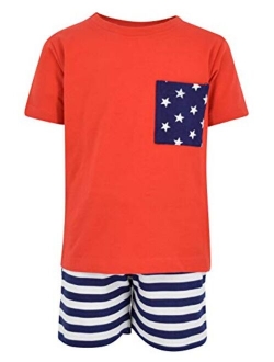 Unique Baby Boys Patriotic 4th of July 2-Piece Summer Outfit