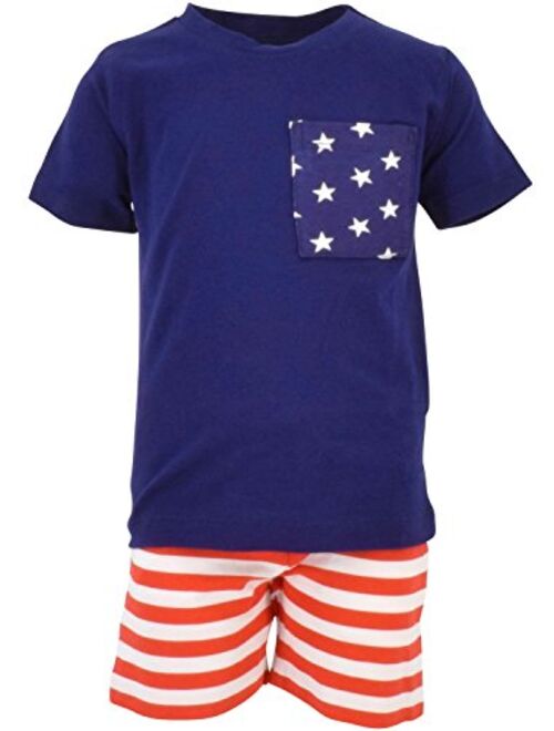 Unique Baby Boys Patriotic 4th of July 2-Piece Summer Outfit