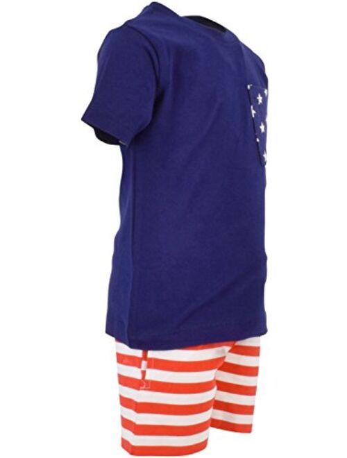 Unique Baby Boys Patriotic 4th of July 2-Piece Summer Outfit