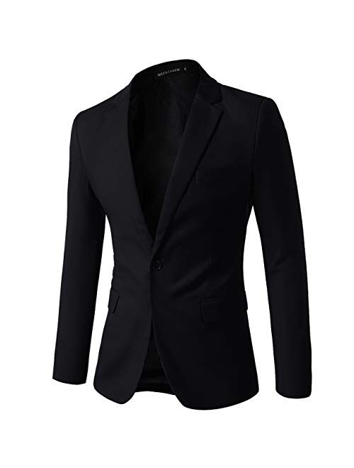 WEEN CHARM Men Casual Blazer Jacket Slim Fit One Button Solid Suit Separate Jacket