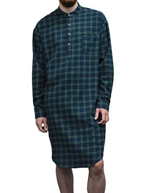 Lee Valley Men's Genuine Irish Cotton Flannel Nightshirt