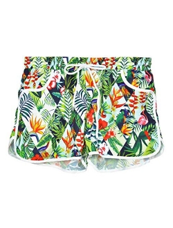 For G and PL Women Summer Floral Beach Boardshorts with Pockets Swim Trunks