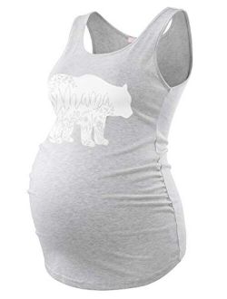 Maternity Tank Tops for Women Ruched Sleeveless Basic Tops Maternity Shirt Vest Pregnancy Tee