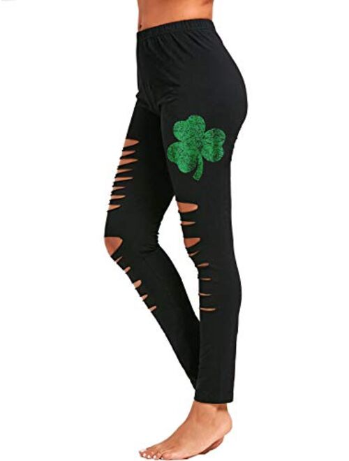 Roshop Halloween Pants, Women's Skull Print Leggings Stretch Full Length Tights Workout Pants