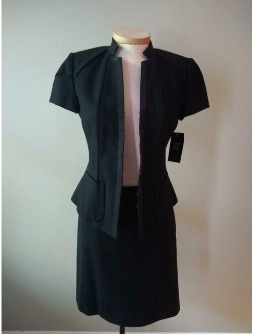 ETCETERA BLACK COTTON SHORT SLEEVE SKIRT or JACKET SUIT sizes 0 2 4 6 NEW $480